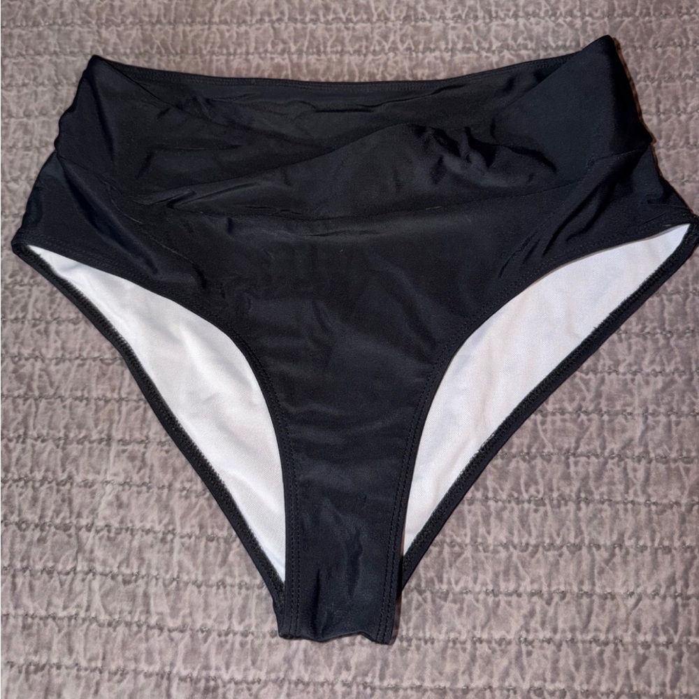 Women's Black High-Waisted Bikini Bottom